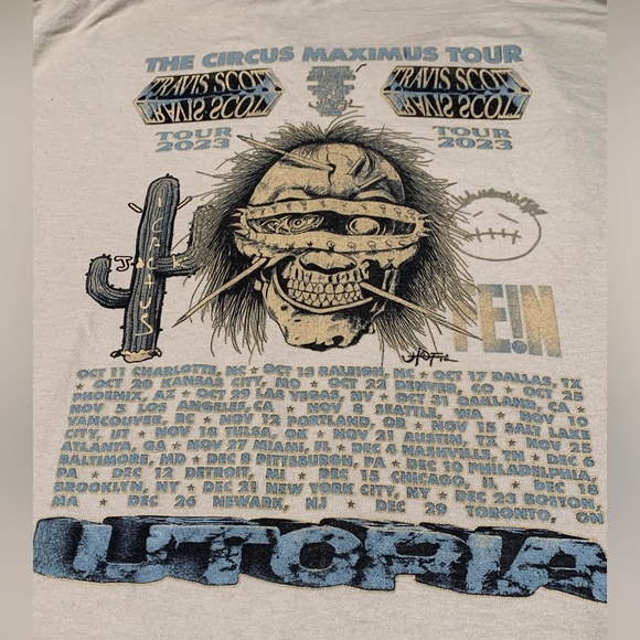 Travis Scott Utopia Circus Maximus Tour 2023 T-Shirt - Picture 5 of 6